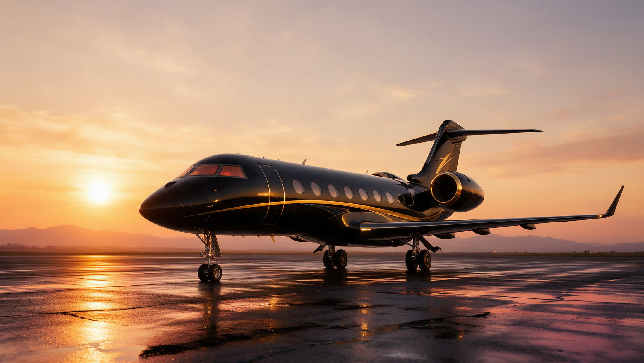 Goat 01 on the tarmac at golden hour